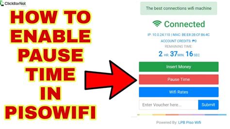 lpb piso wifi pause time|Piso Wifi 10.0.0.1 Pause Time: Controlling Your .